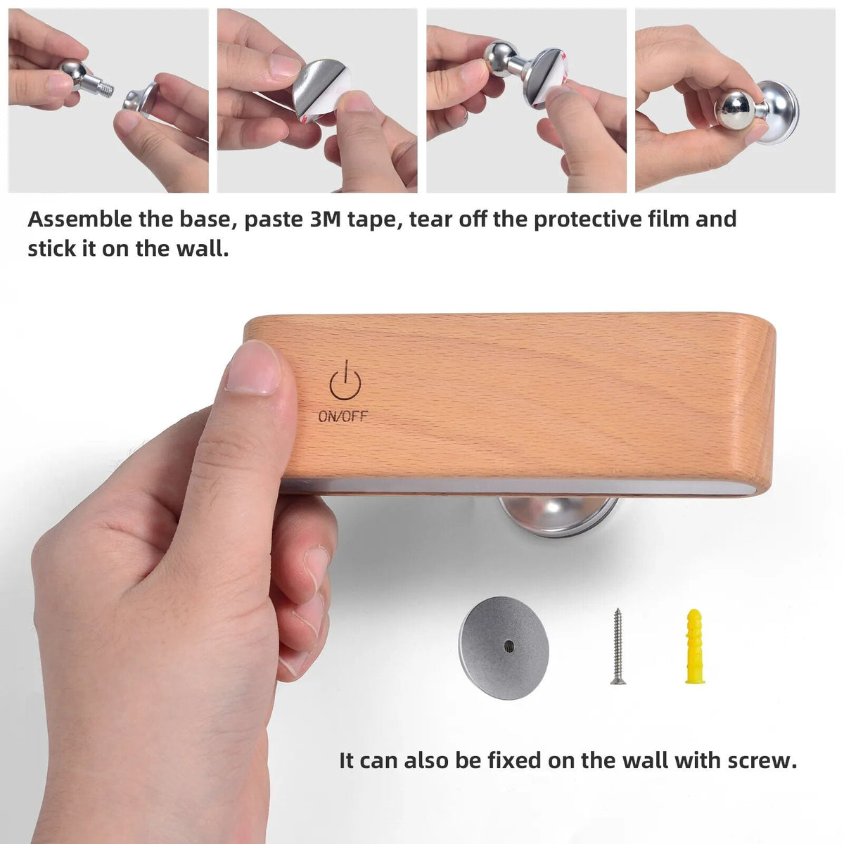 Avtoit | Rotatable Magnetic Wooden Rechargeable LED Night Lamp