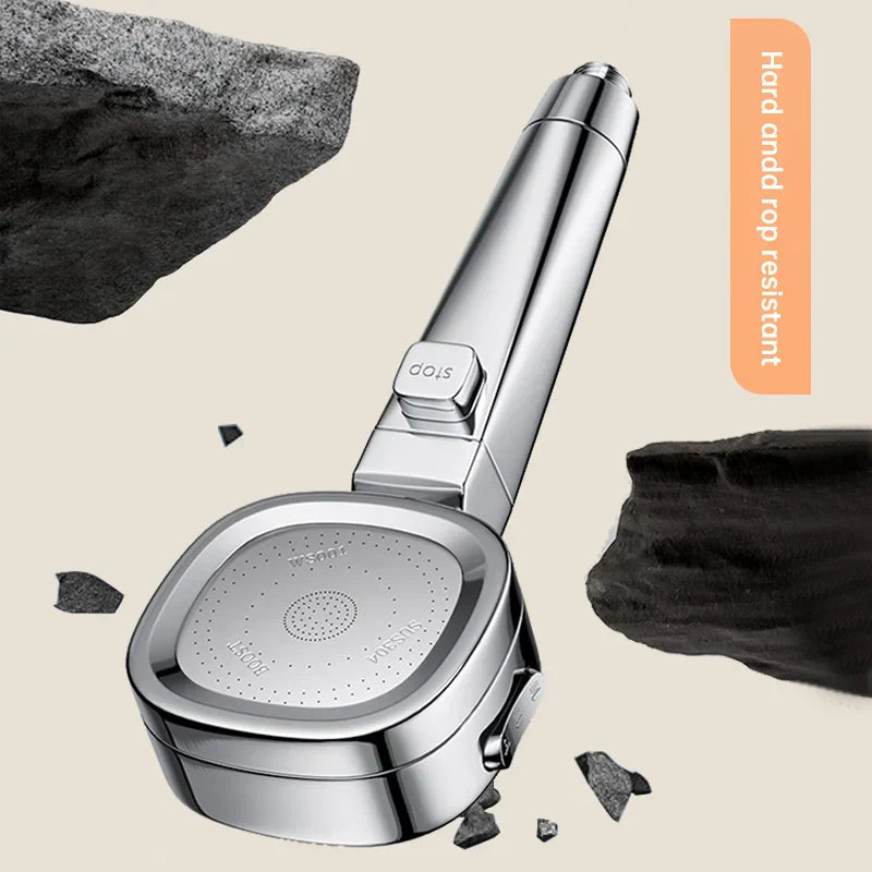 Avtoit | Jetiva Shower Head | 3 Spray Types | Pressure Boosting & Water Saving | Silver Design