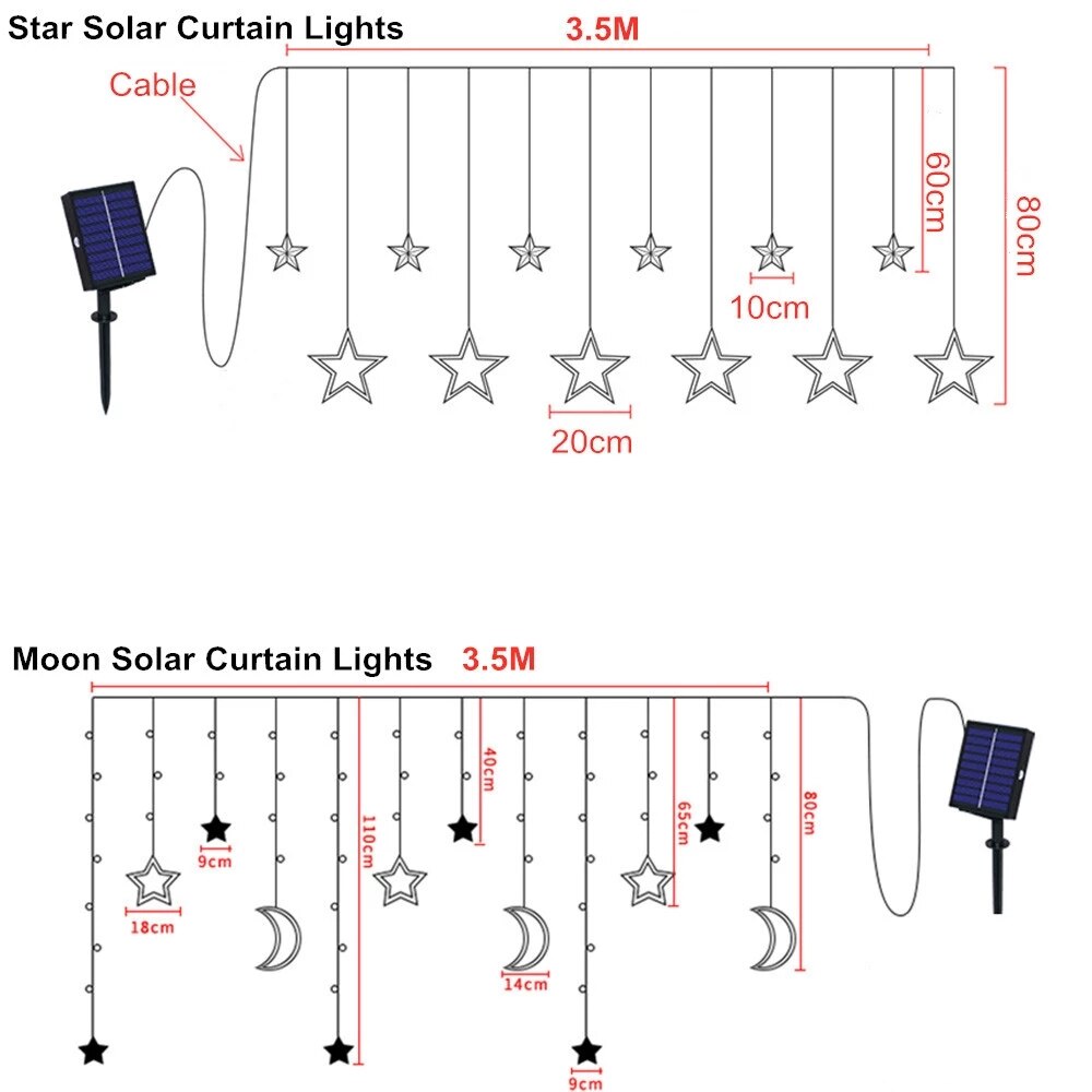 Avtoit | Solar Moon Star Lamp LED String Lights Decoration