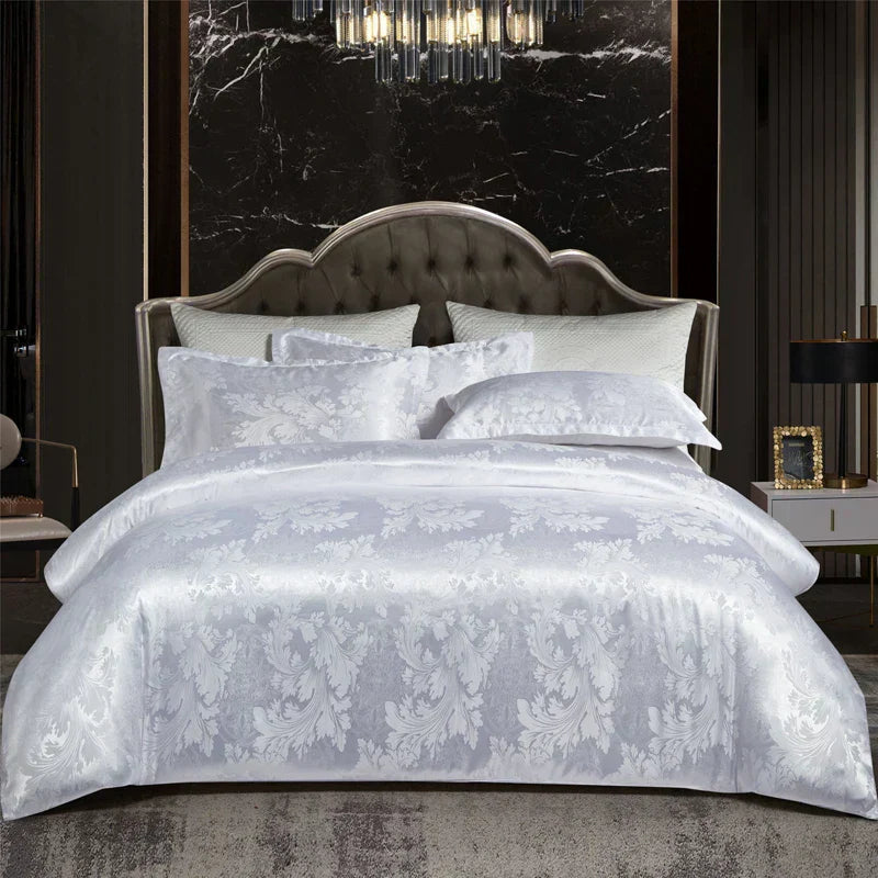 Avtoit | Satin Rayon Jacquard Duvet Cover Set 264x229cm – Luxury Summer Bedding for Comfortable Sleep & Home Décor