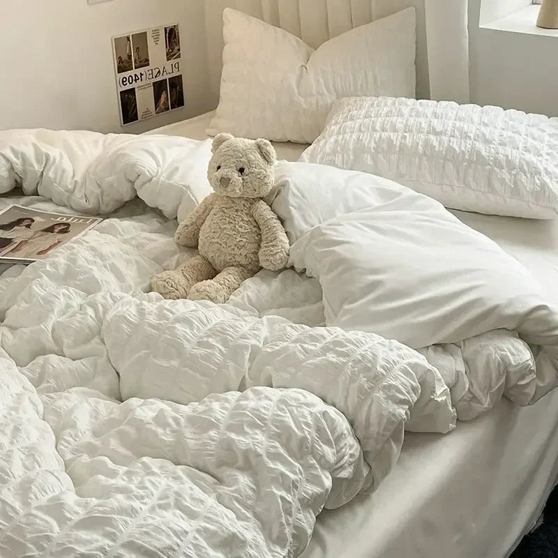 Avtoit | ChicParis | Seersucker Bedding Set – Lightweight, Soft & Elegant French-Style Duvet Cover Set