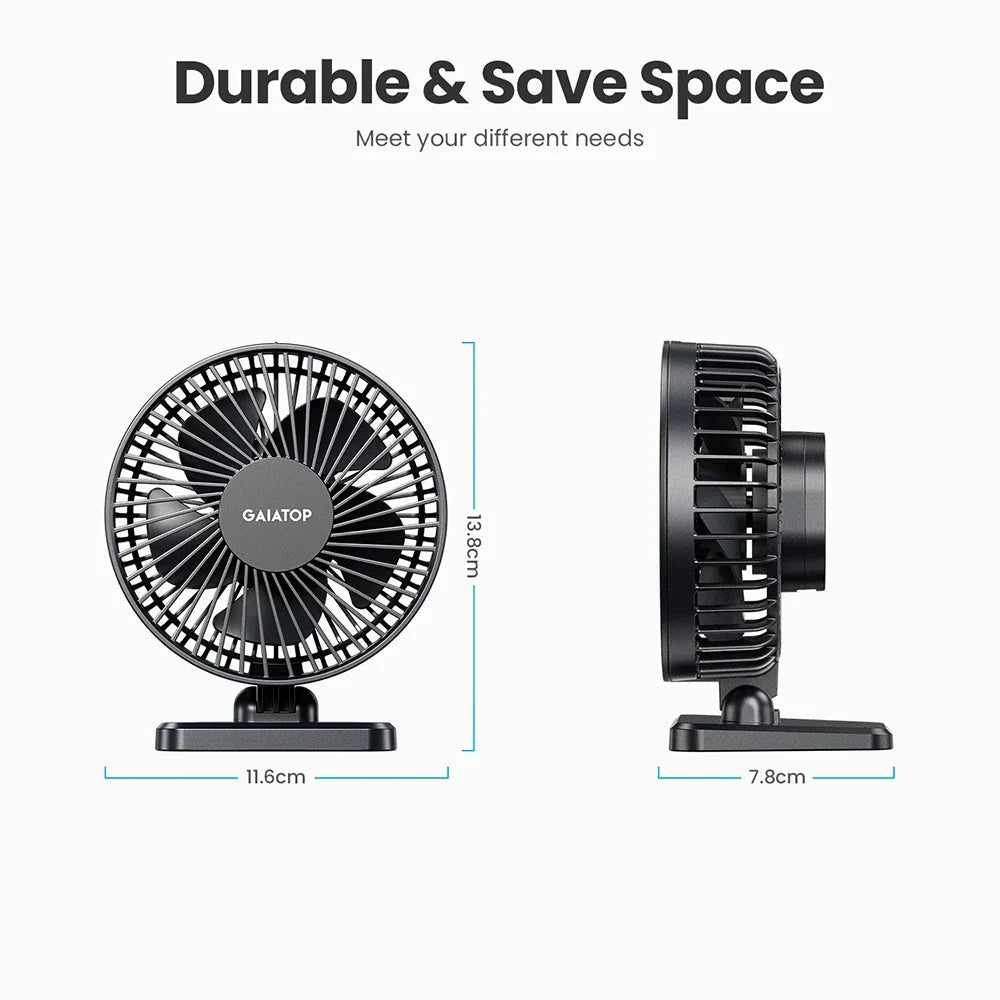 Avtoit | BreezePro Lunara | USB Mini Fan | 3 Speed Levels | Compact & Quiet | For Home & Travel