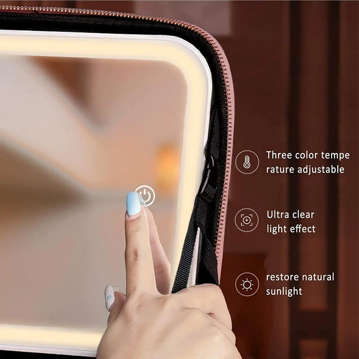 Avtoit | Travel Cosmetic Case LED Mirror Makeup Bag