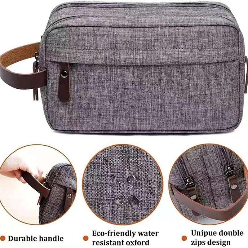 Avtoit | Traveluxe Culture & Cosmetic Bag | Water Repellent | Premium Leather Handle