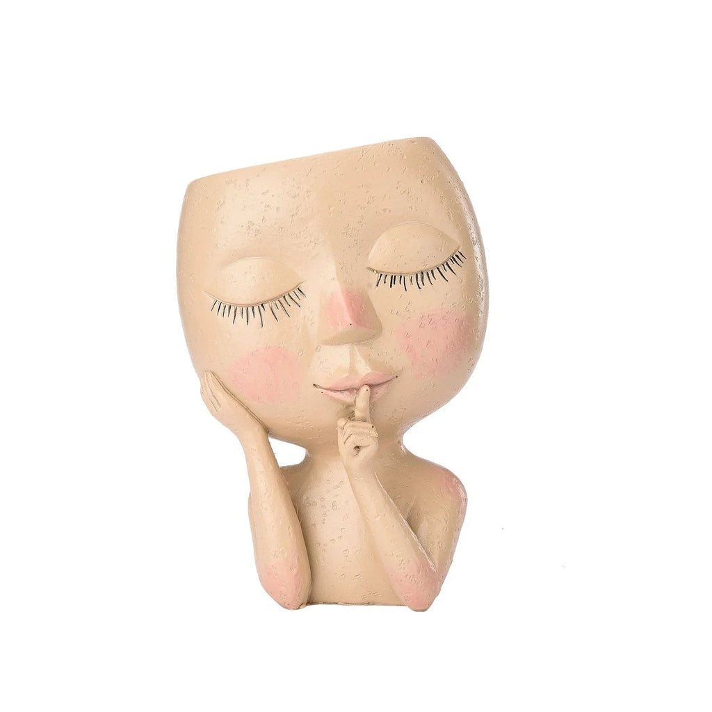 Decorative Face Plant Pot for Houseplants and Succulents