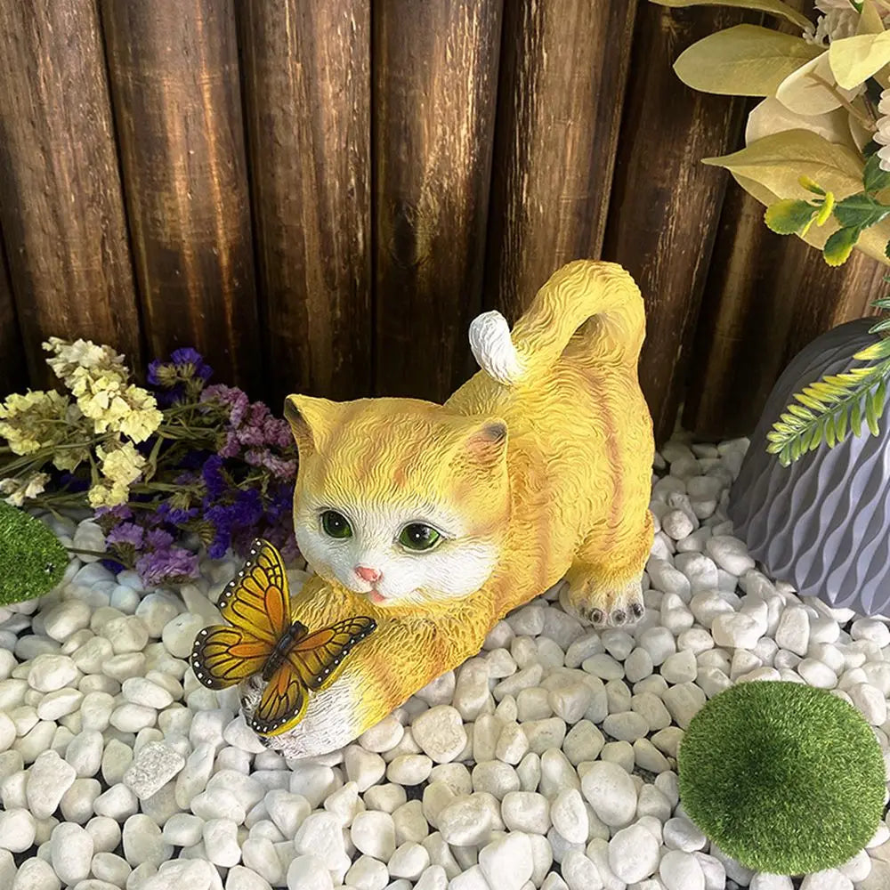 Avtoit | Butterfly Catcher Cat Resin Decorative Lamp