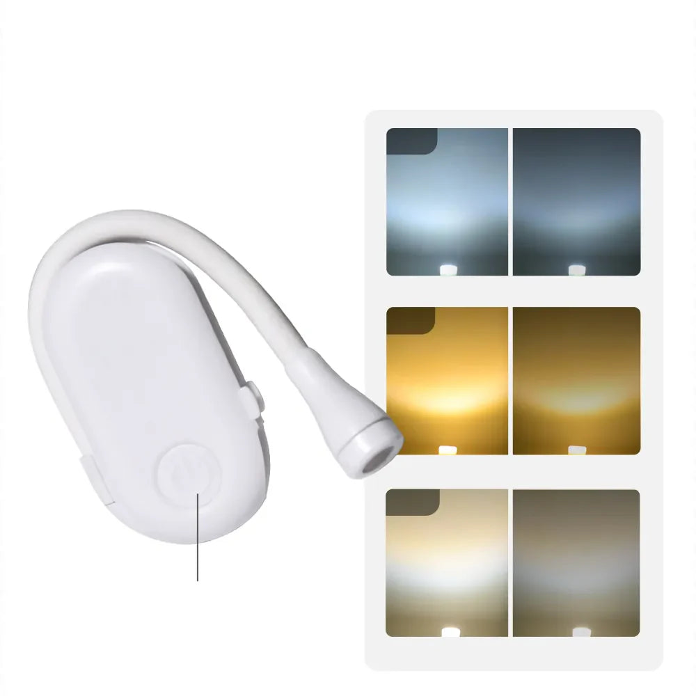 Avtoit | Mini Book Light - Portable Clip-On Night Light with USB Charging, Dimmable LED for Bedroom, Eye Protection, and Camping - 360° Flip Clip Book Lamp