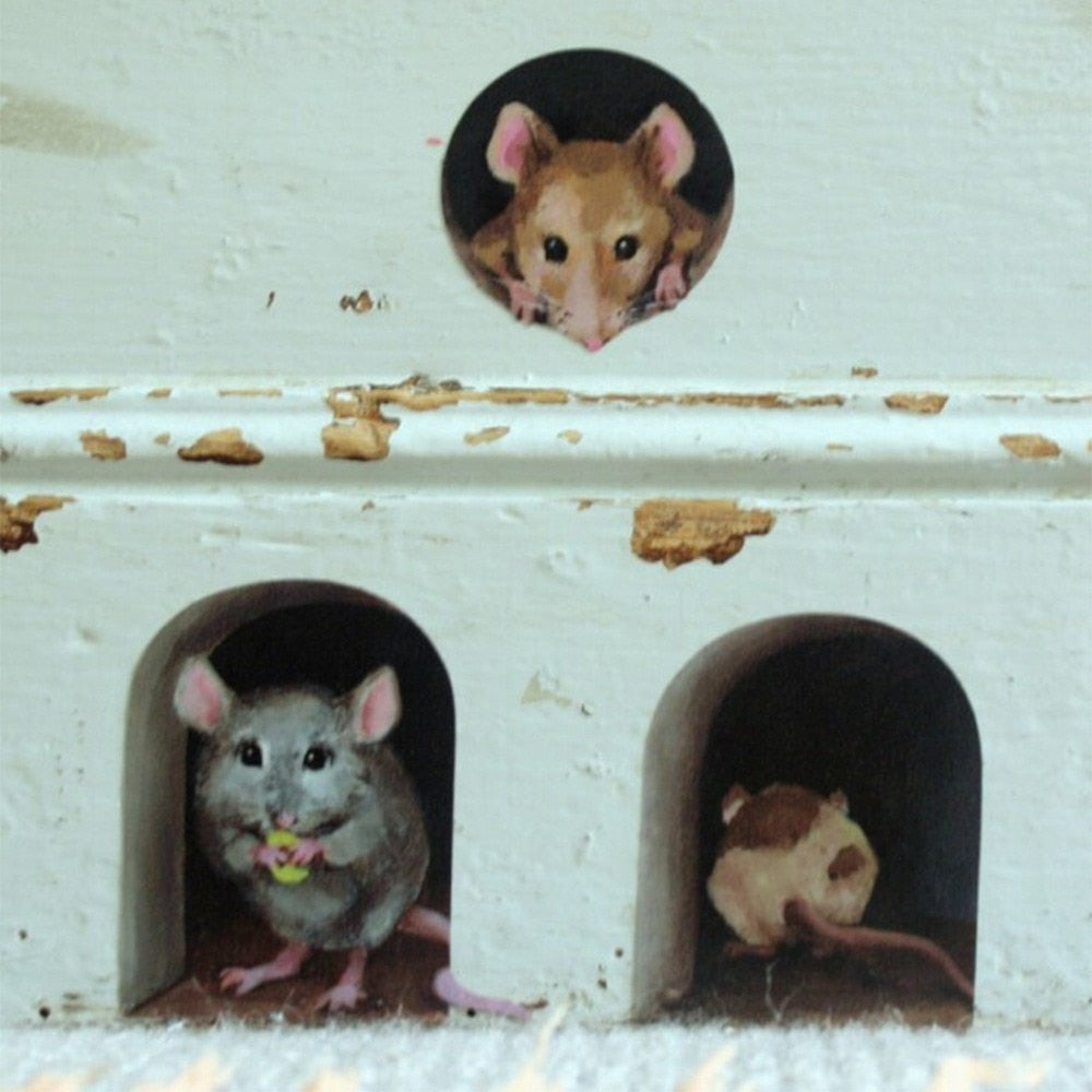 Avtoit | 3D Mouse Hole Funny Wall Stickers