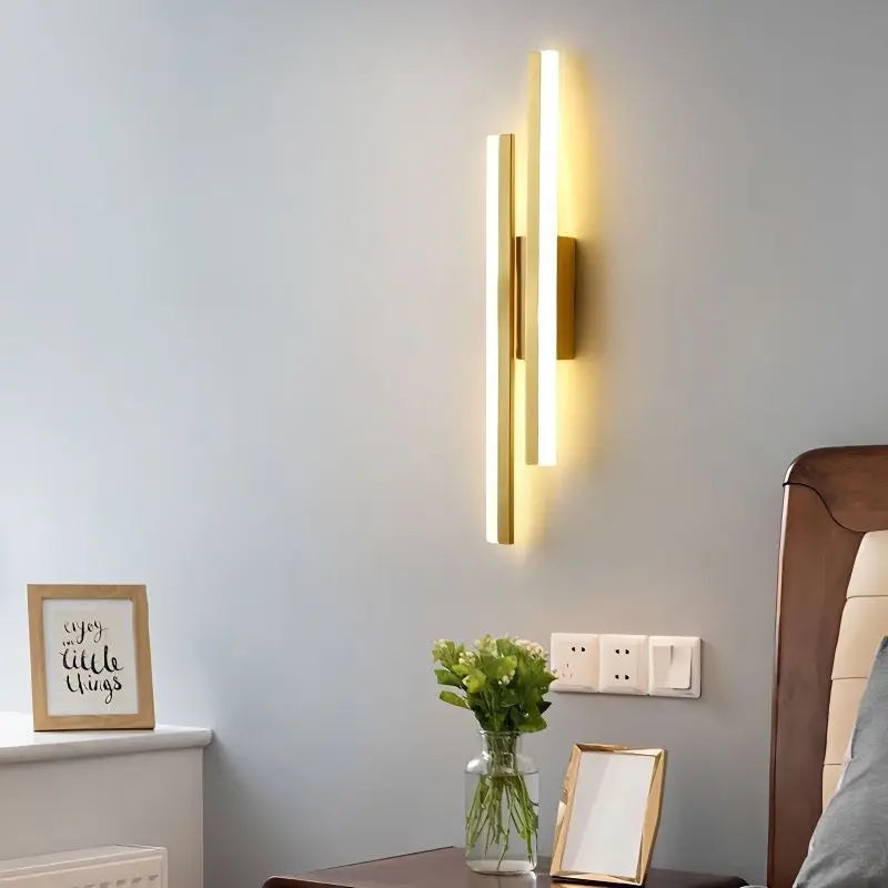 Avtoit | Modern LED Wall Lamp: Black/Gold Acrylic Room Decoration Light