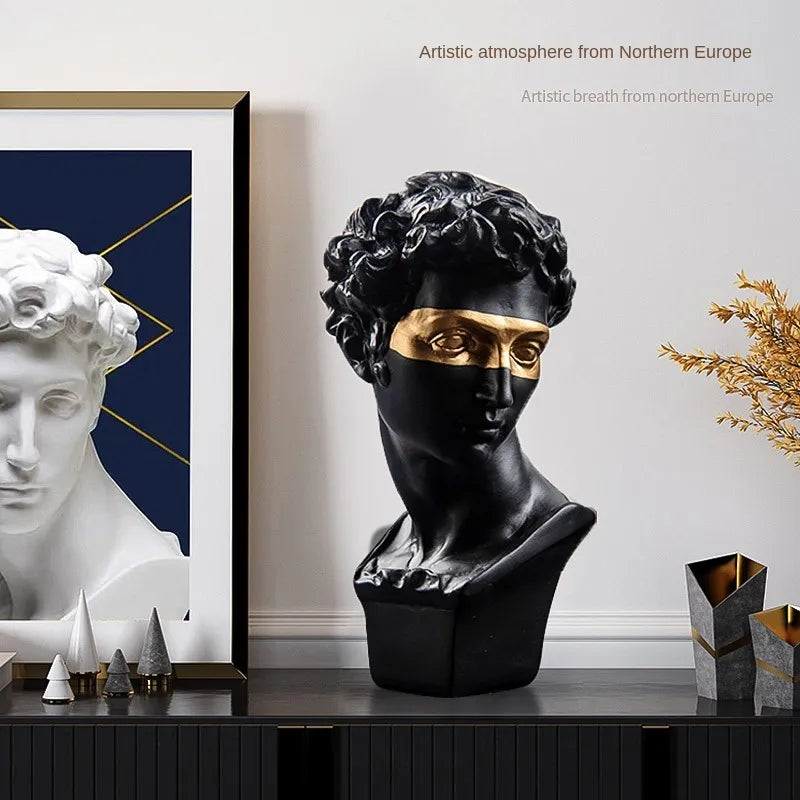 Avtoit | Statues for decoration, 15 cm, David, coffee table, home decoration, ornaments, bust of a room made of plaster, white resin, decorative art sculpture