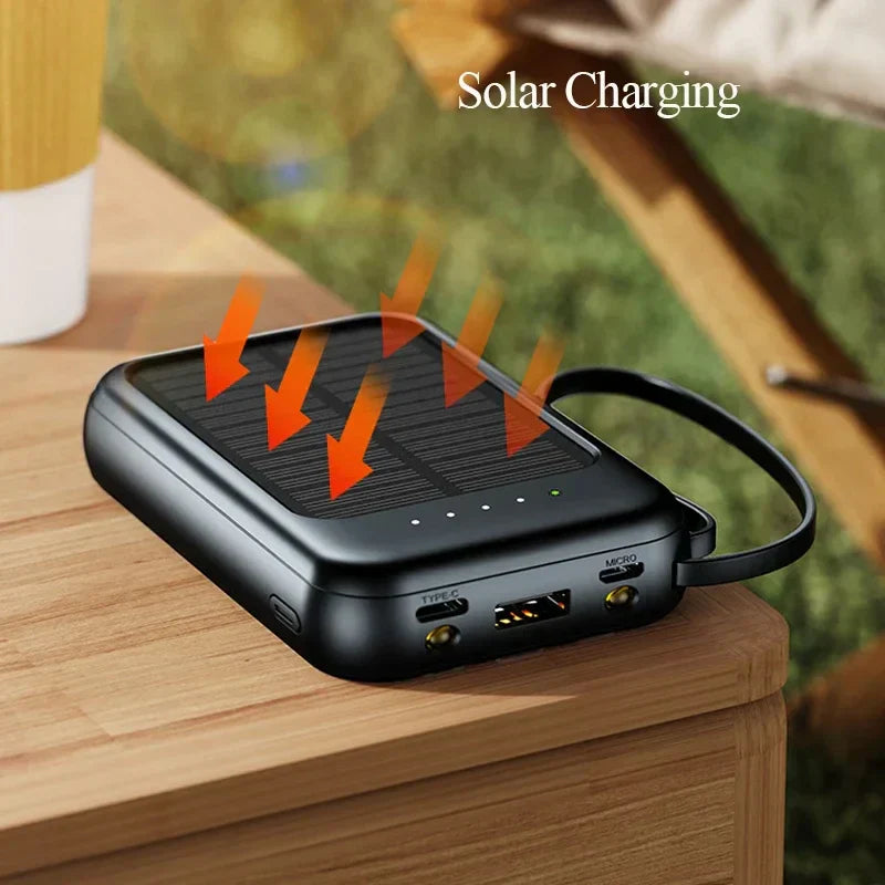 Avtoit | PowerVolt Max 20K | Solar-powered power bank | 4 charging cables integrated | LED flashlight