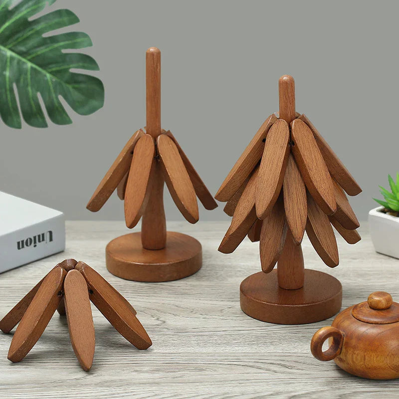 Avtoit | Wooden Tree Heat Resistant Coaster Set