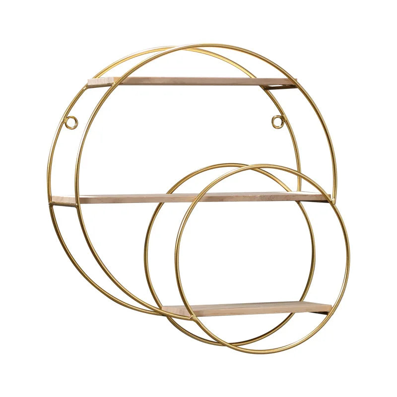 Avtoit | NordicWave Double Circle Wall Shelf – Scandinavian Floating Shelf for Home Décor & Storage