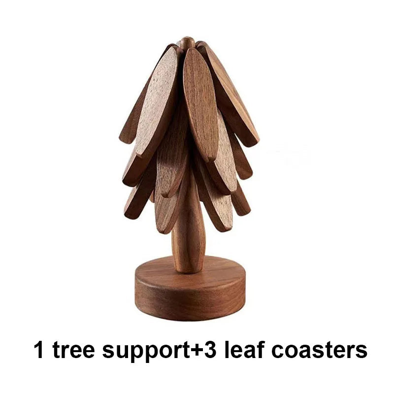 Avtoit | Wooden Tree Heat Resistant Coaster Set