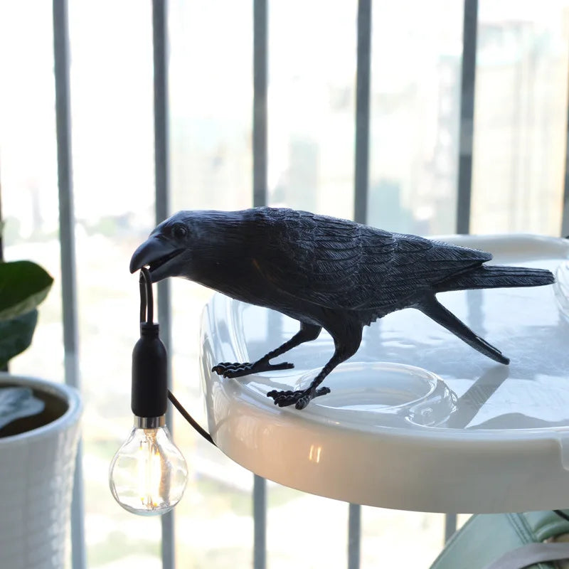 Avtoit | Modern Lucky Bird Table Lamp – Creative Resin Animal Design for Bedroom and Living Room