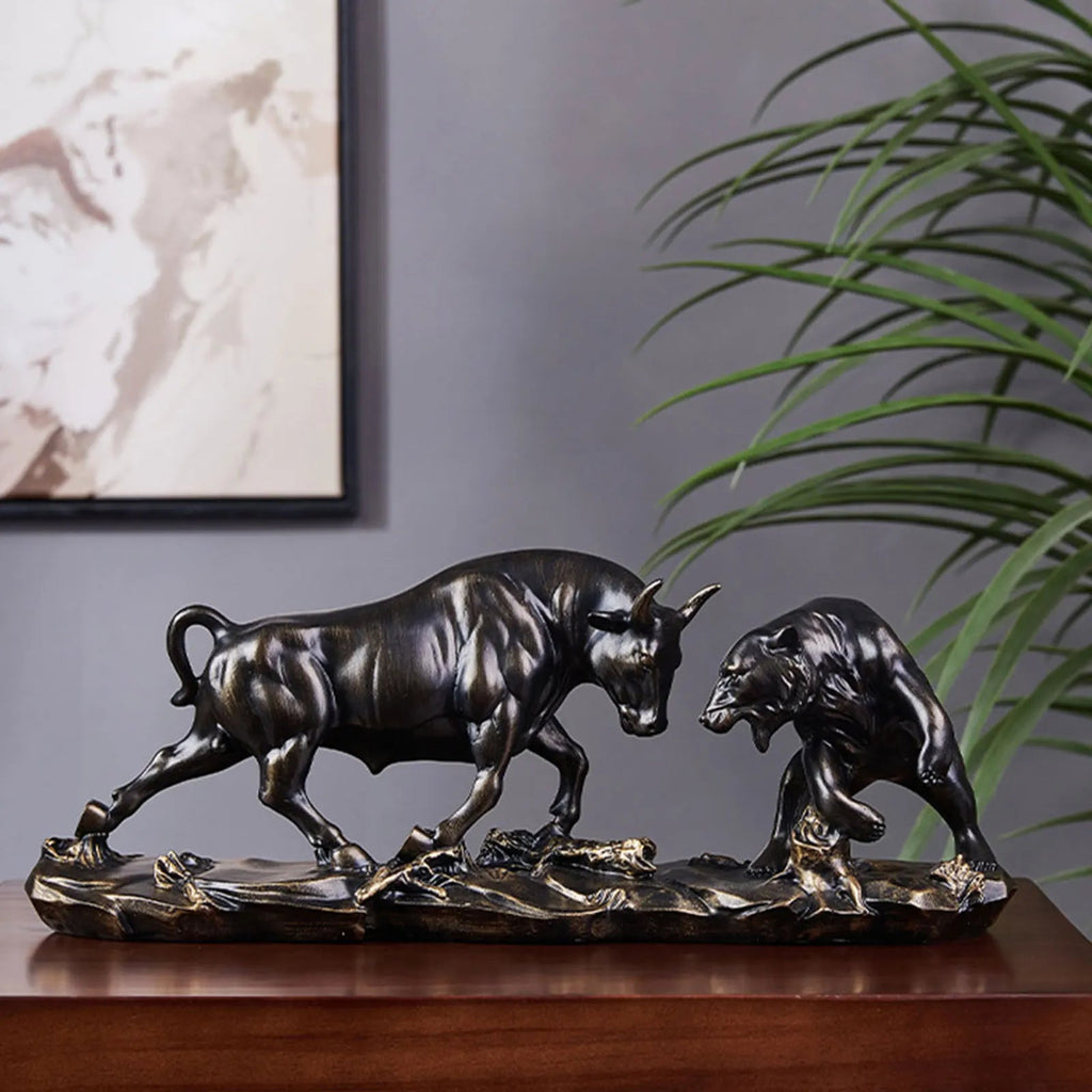Avtoit | Feng Shui Bear and Bull Statue, Bull Figure, Collection Cow Sculptures Animal