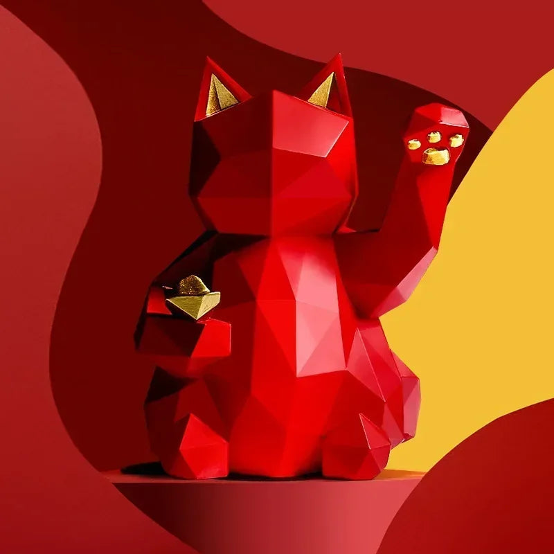 Avtoit | Nordic Minimalism Geometry Lucky Cat Statues