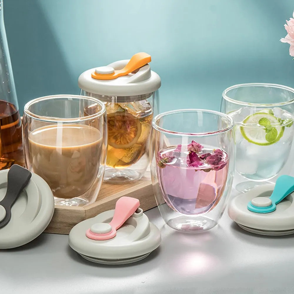 Avtoit | Leak-Proof Double Wall Glass Transparent Mug