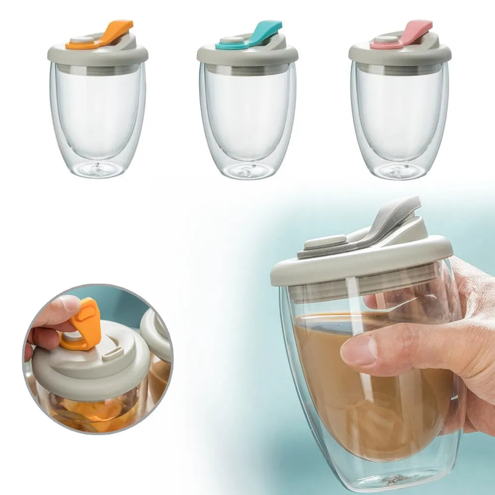 Avtoit | Leak-Proof Double Wall Glass Transparent Mug