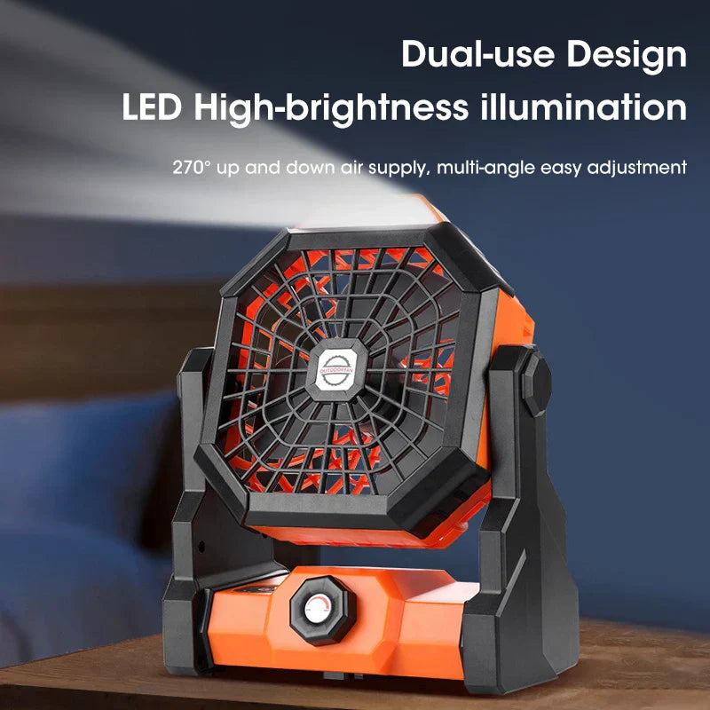 Avtoit | LumoFan Pro | Camping Fan with LED | 7800 mAh Battery | USB Rechargeable