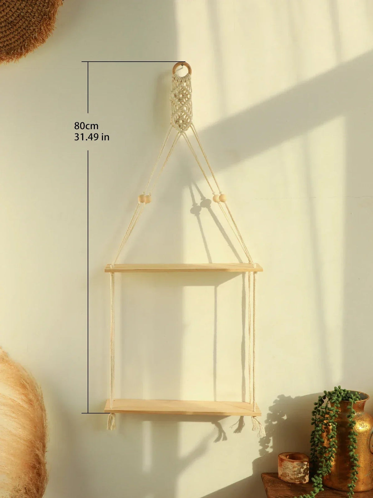 Avtoit | Wall shelf – Wood – Hanging shelves – Boho home decoration – Room decoration