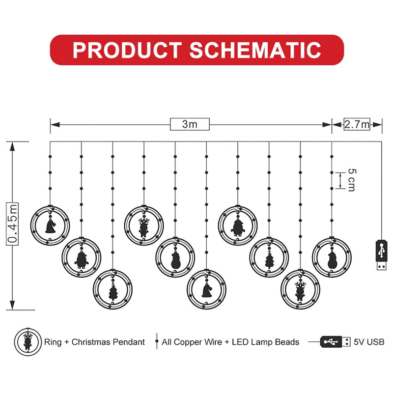 Avtoit | Christmas Decoration Hanging LED Lights