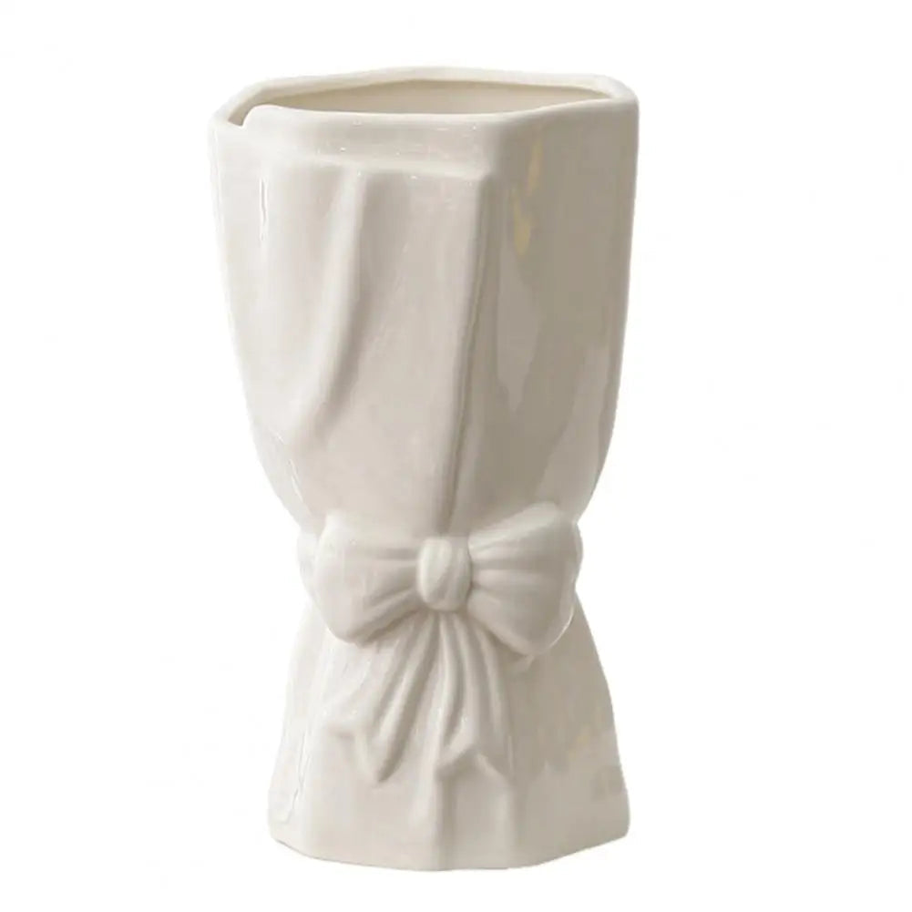 Avtoit | Ribbon Bow Ceramic Tabletop Flower Vase
