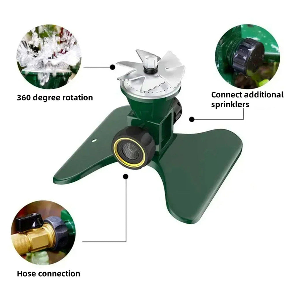 Avtoit | 360-Degree Automatic Rotating Metal Lawn Sprinkler – Effective Garden Watering Spray Head