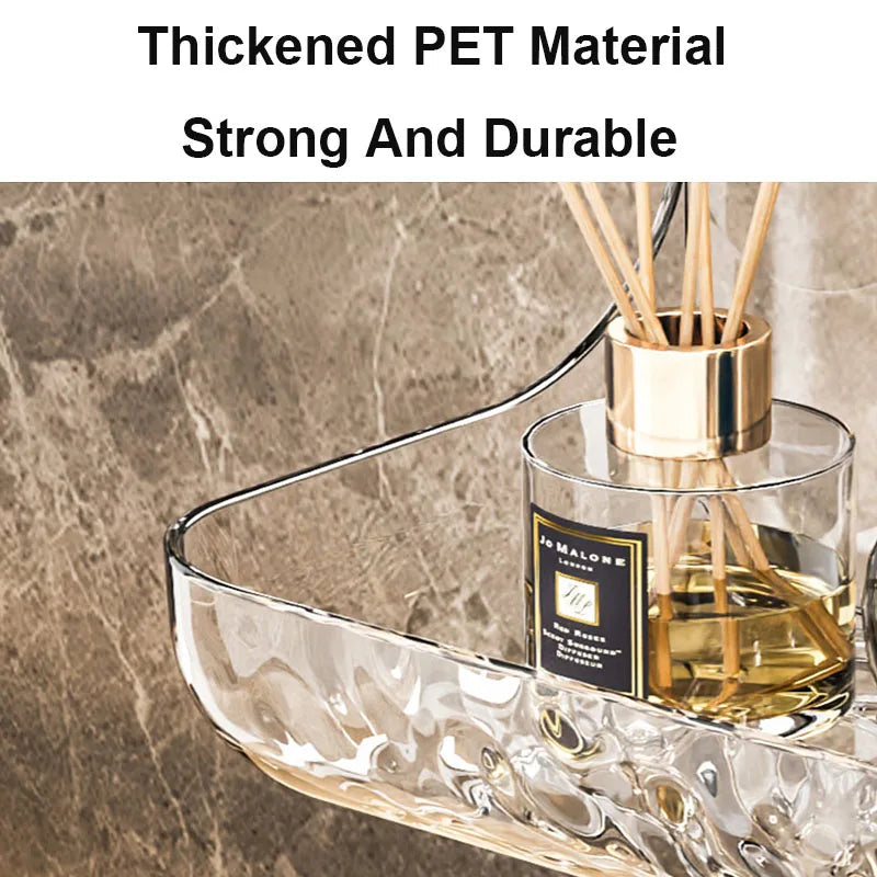 Avtoit | Transvia Wall Shelf | Transparent & Adhesive | Residue-Free | For Bathroom, Kitchen & More