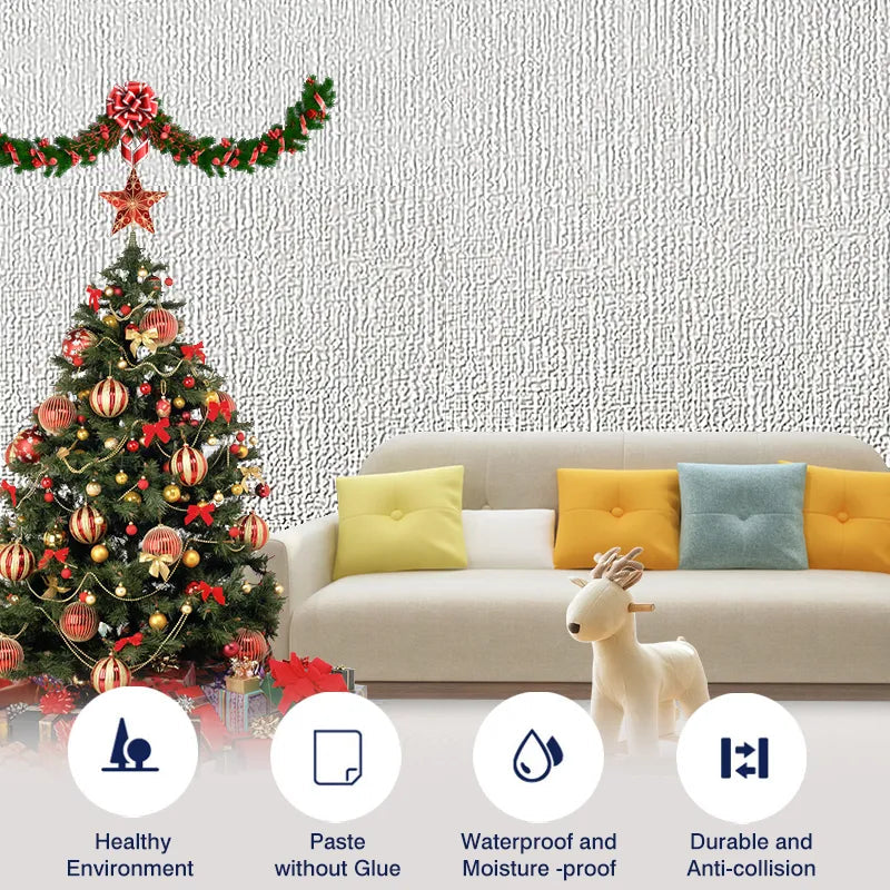 Avtoit | 3D Linen Self-Adhesive Waterproof Wall Sticker