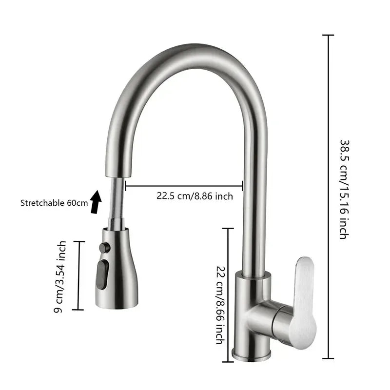 Avtoit | Kitchen faucet with pull-out spout – Brushed Nickel