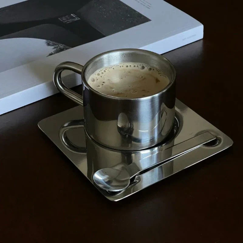 Avtoit | Stainless Steel Coffee Cup and Tray