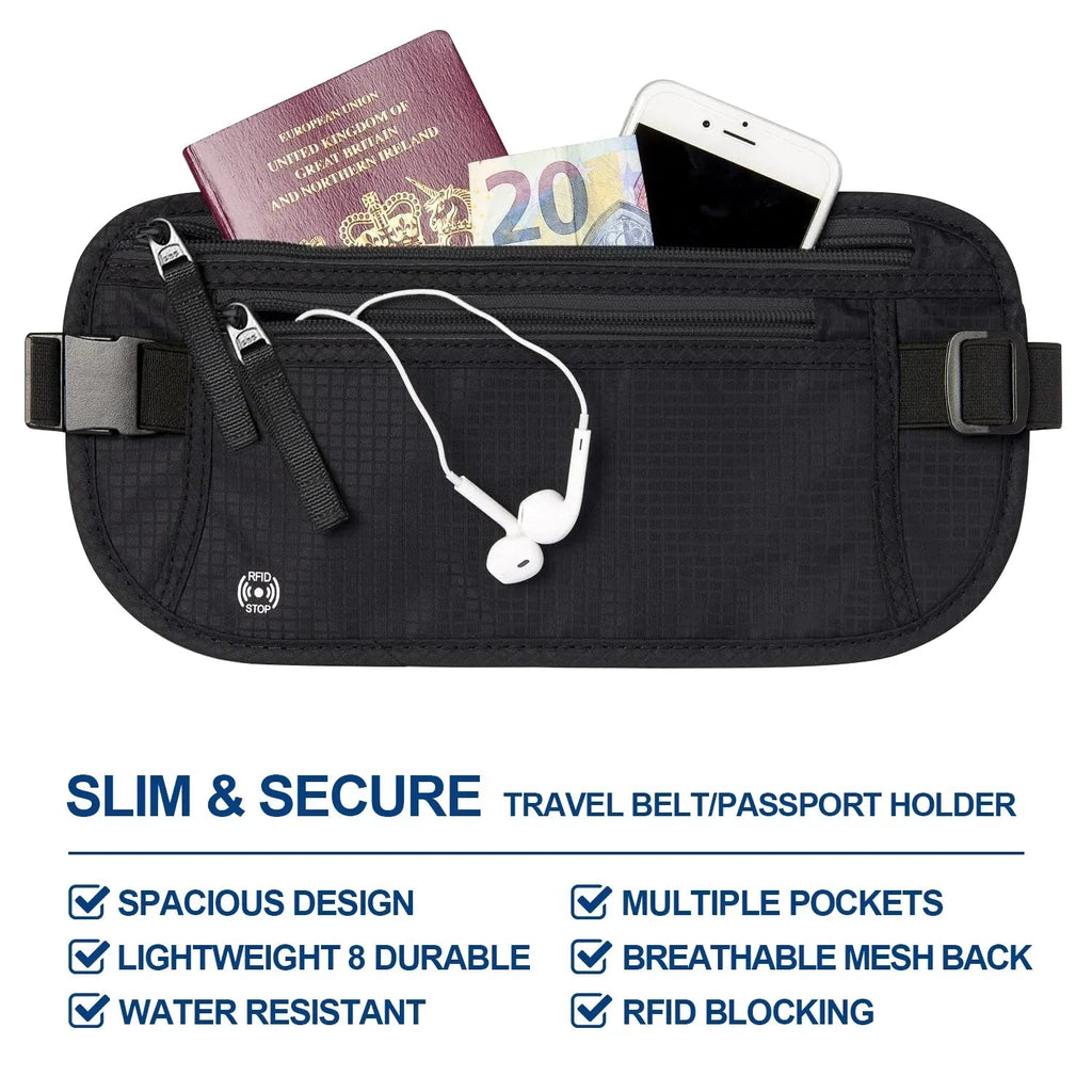 Avtoit | SafeGuard Waist Bag | RFID Protection | Adjustable & Compact for Travel