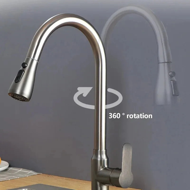 Avtoit | Kitchen faucet with pull-out spout – Brushed Nickel