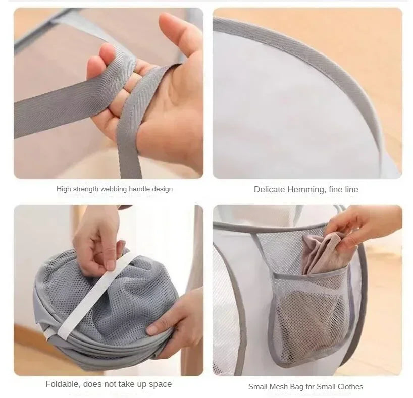 Avtoit | Foldixa Laundry Basket | Pop-Up Design & Foldable | With Side Pocket | Single or Double Variant