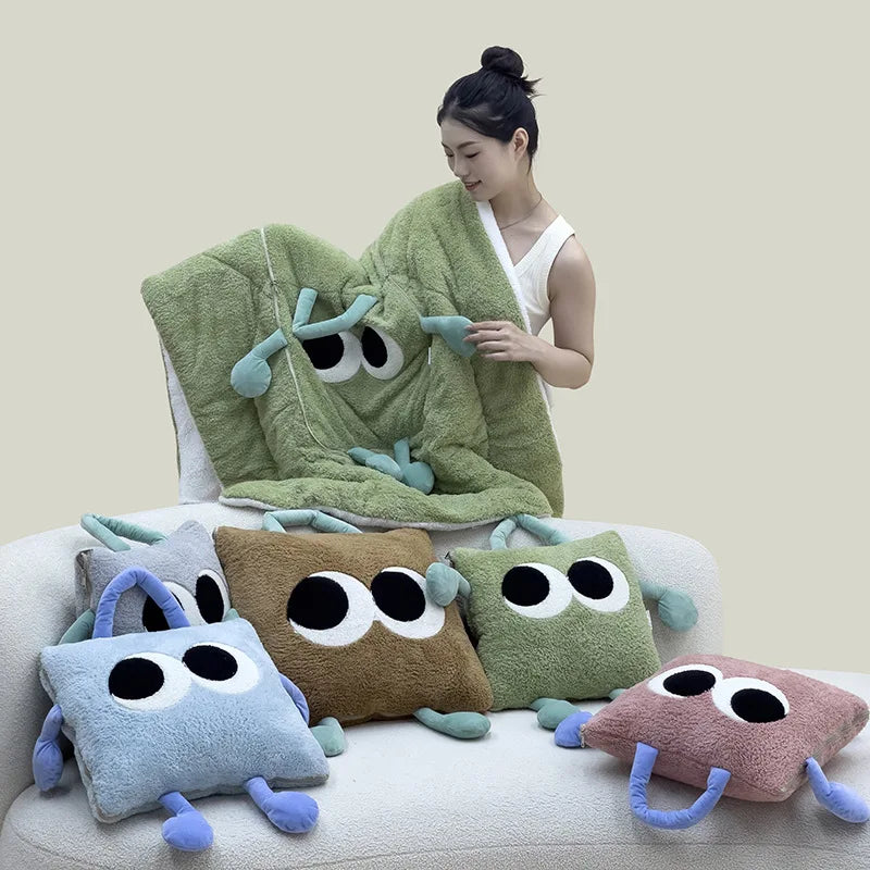 Avtoit | Cute Monster Portable Soft Throw Pillow Blanket