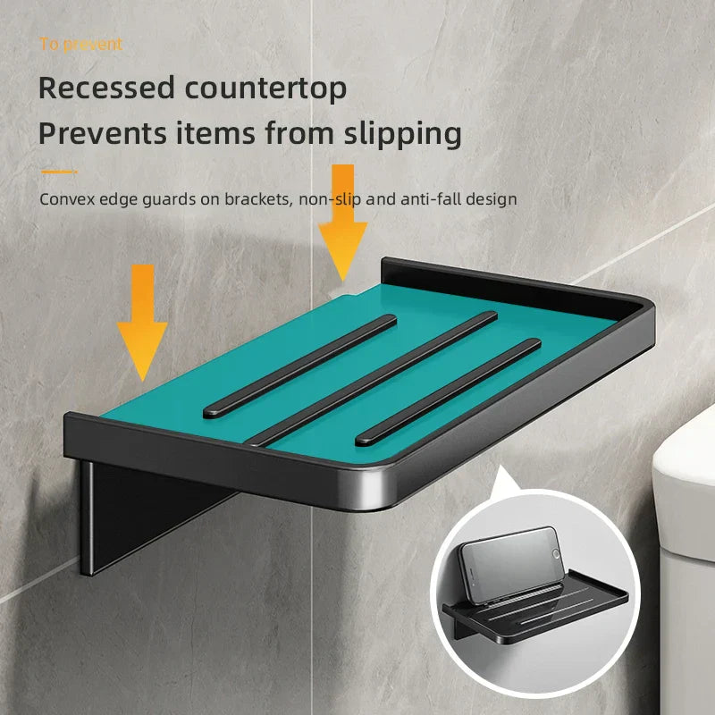 Avtoit | Showeriva Shower Shelf | With Phone Holder | Self-Adhesive | For Bathroom & Shower