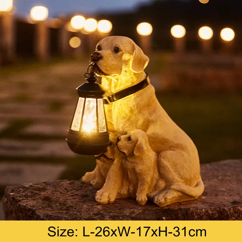 Avtoit | Solar-Powered Outdoor Resin Dog Statue Lamp