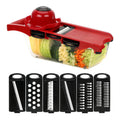 Avtoit | PrepVario Vegetable Cutter Set | 9-piece with Box & Finger Guard | Stainless Steel & BPA-free | In Red
