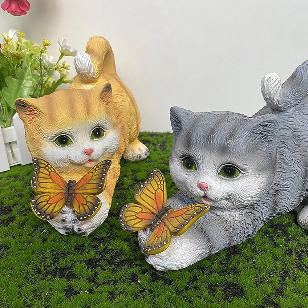 Avtoit | Butterfly Catcher Cat Resin Decorative Lamp