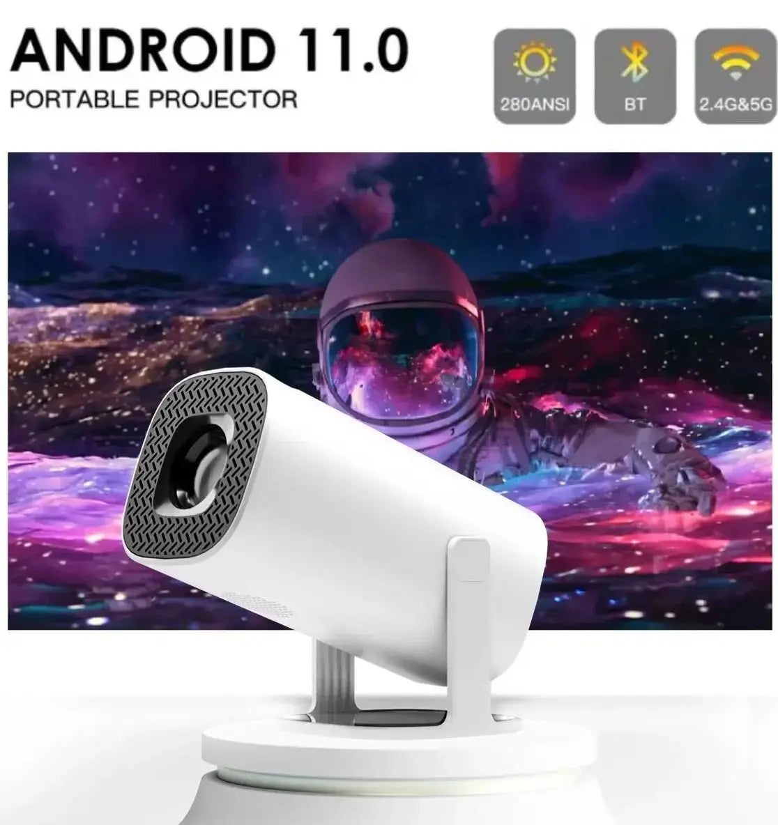 Avtoit | Smart Mini Android 4K Support Home Cinema Projector