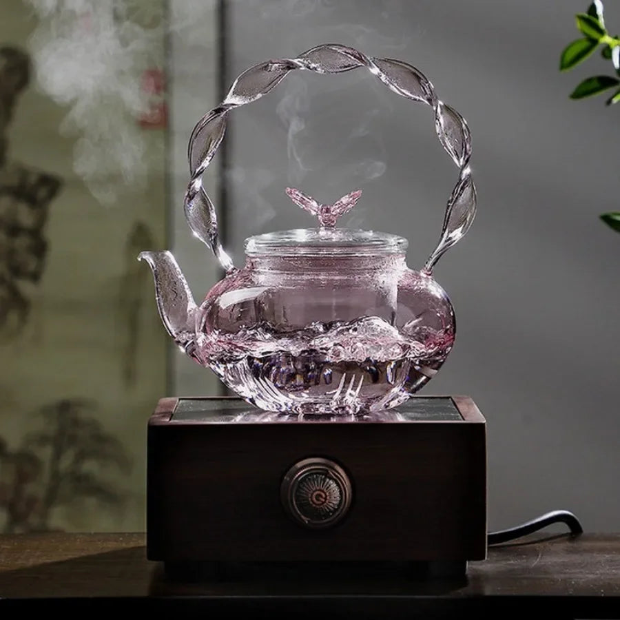 Avtoit | Floral Lid Design Tea Infuser Glass Teapot