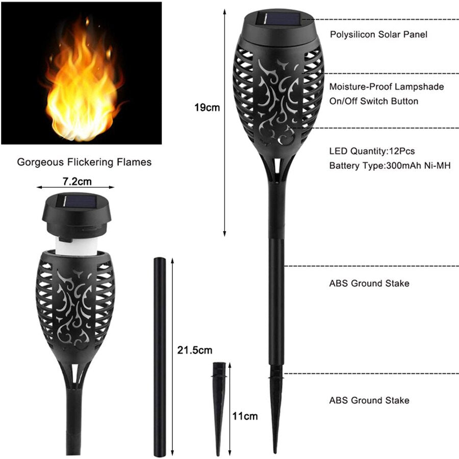 Avtoit | Outdoor LED Solar Artificial Flame Lamp