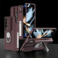 Avtoit | Luxury Case with S Pen Holder and Hinge Screen Protection Ring Stand Case for Samsung Galaxy Z Fold 5 Z Fold 4