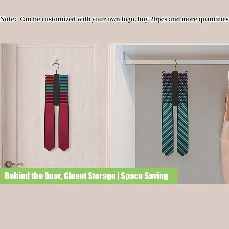 Avtoit | OrganizePro Holzico | Tie & Belt Holder | 20 Rotatable Hooks | For the Style-Conscious