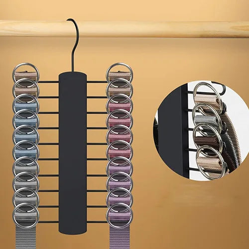 Avtoit | OrganizePro Holzico | Tie & Belt Holder | 20 Rotatable Hooks | For the Style-Conscious