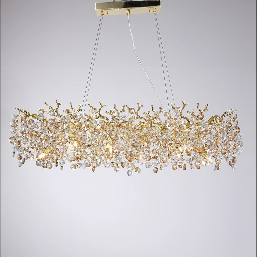 Avtoit | Long Crystal Pendant Chandelier | Nordic LED Island Light with Remote Control (G9)