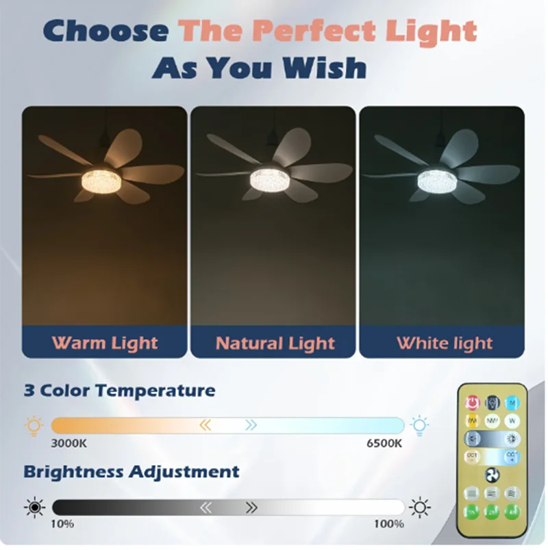 Avtoit | Elegant Flower Energy Saving RC Ceiling Fan Lamp