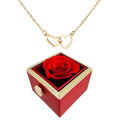 Avtoit | Two Hearts Necklace with Rotating Rose Gift Box