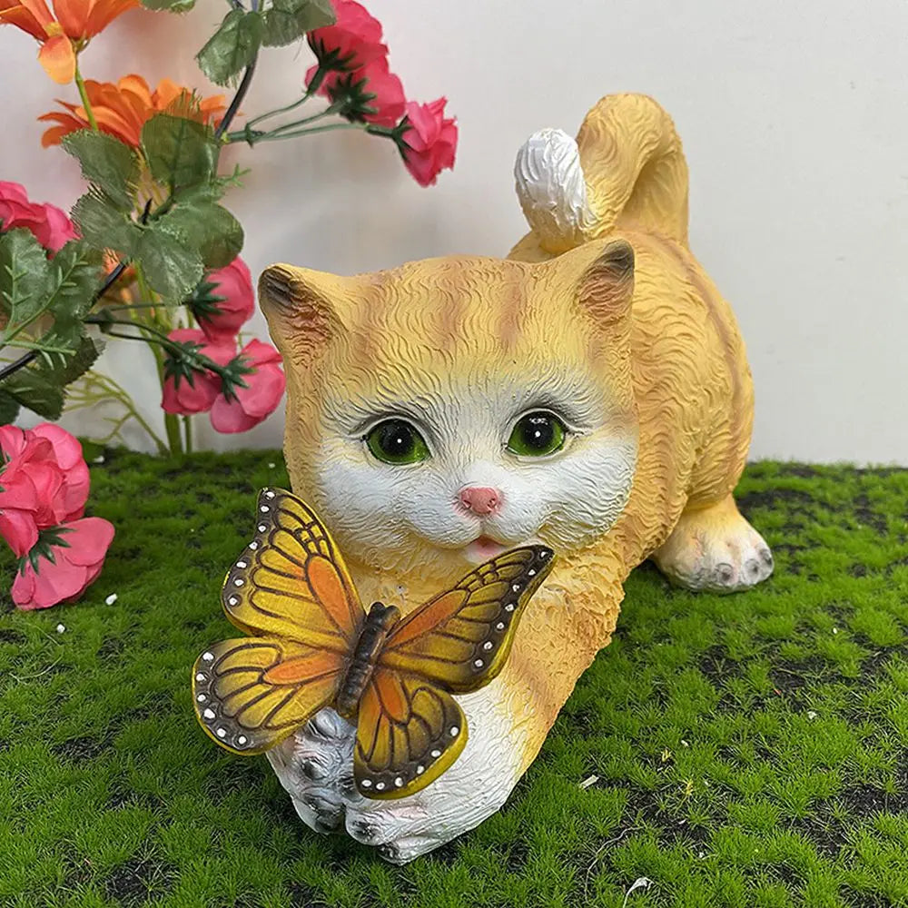 Avtoit | Butterfly Catcher Cat Resin Decorative Lamp